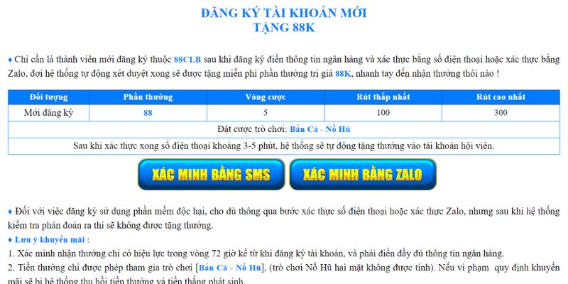 Đăng ký tài khoản nhận lì xì lên tới 88K